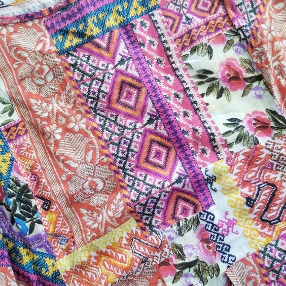 UNCLE FRANK Bohemian Floral Patchwork Midi Dress XS - Picture 12 of 12